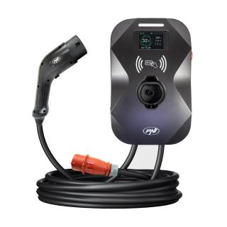 Statie de incarcare PNI KW11 16A, 11KW, pentru masini electrice, 85V - 415V, trifazat, cablu Type2 cu 7 pini, ecran 3.5 inch