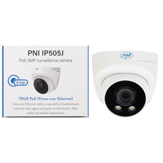 Camera Supraveghere Exterior PNI IP505J POE 5MP Dome 2.8mm, PoE, Alb