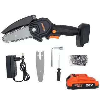 Fierastrau cu lant pe acumulator, AAS20, STROMO, 2x lame, 2 x lanturi