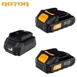 Set incarcator 20V cu doi acumulatori 20V/2Ah Rotor, RCB-20V, ROTOR