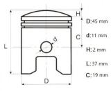 Set piston drujbă China 5200 Elefant, 45 mm, bolț 11 mm