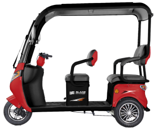 Triciclu electric persoane cu acoperiș BLADE CAB X3, 1200W, Roșu+Negru