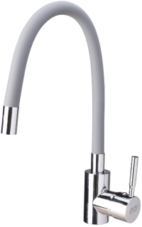 Kitchen faucet with gray flexible tap