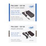 Alimentator PNI CCTV 12V 5A - detaliu