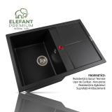 Chiuvetă Elefant Premium Selena Negru Metalic: 785x495mm Elegantă