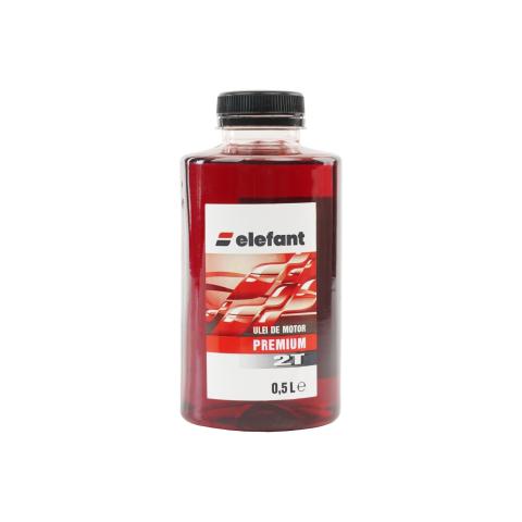 Ulei Amestec 2T Elefant Roșu, 0.5 Litri - Dozaj Recomandat 30ml/L