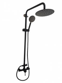 Shower column, MIXXUS SUS-003-J BLACK 20 cm mixer and shower head, single lever, flexible hose