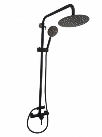 Shower column, MIXXUS SUS-003-J BLACK 20 cm mixer and shower head, single lever, flexible hose