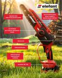 MINI FIERĂSTRĂU CU LANȚ 20V 4AH BRUSHLESS ELEFANT EBS-104 - detaliu