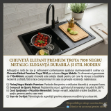 Chiuvetă Troya 7850 Negru Metalic 776x496mm - detaliu