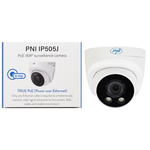 Outdoor Surveillance Camera PNI IP505J POE 5MP Dome 2.8mm, PoE, White
