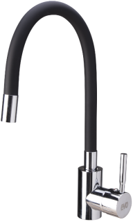 Kitchen Faucet with Black Flexible Pipe
