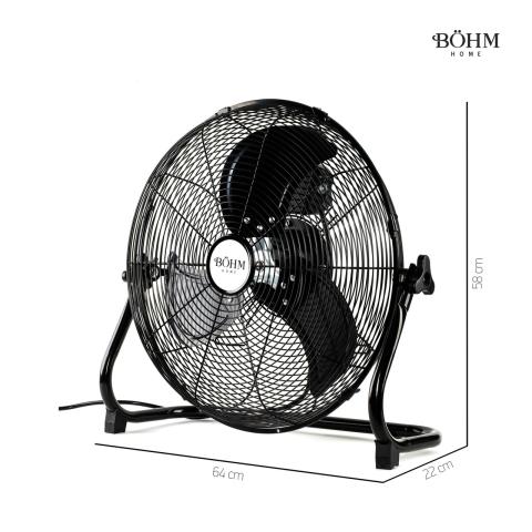 BOHM 20" floor fan, 110W, 3 speeds.