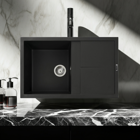 Chiuvetă Elefant Premium Selena Negru Metalic: 785x495mm Durabilă