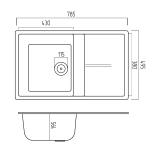 Chiuvetă Elefant Premium Selena Alb: 785x495mm Rezistență & Stil - detaliu