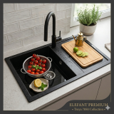 Chiuvetă Troya 7850 Negru Metalic 776x496mm - detaliu