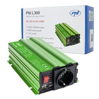 Invertor de tensiune PNI L300, 12V la 230V, Putere 300W
