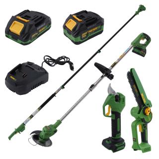 Set PartnerPro 7în1 Brushless: Fierăstrău, Foarfecă & Tijă Telescopică