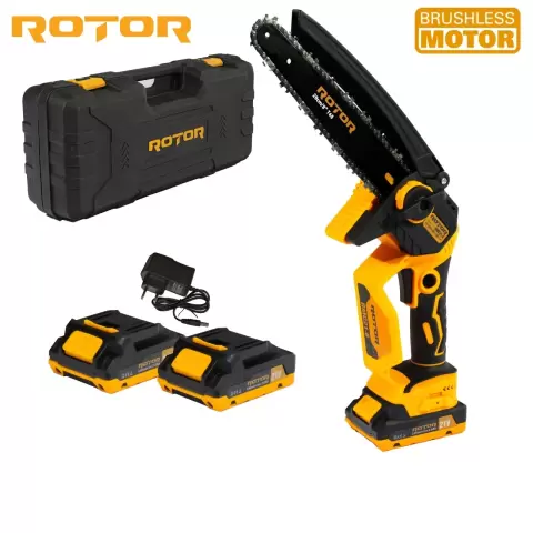 ROTOR RMC21-8, battery chainsaw, 21V / 2Ah, Brushless, Chain lubrication