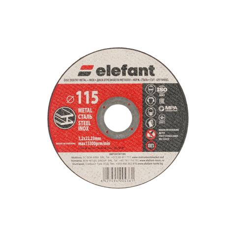 Disc Abraziv pentru Metal - Inox ELEFANT 115*1.2*22.23