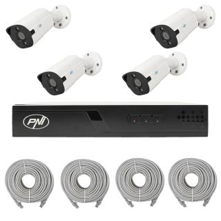 Video Surveillance Kit NVR POE PNI House IP710J 2 Cameras IP515J 5MP Cables Included