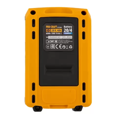 Battery PROCRAFT ENERGY 20V 4Ah, LI-ION