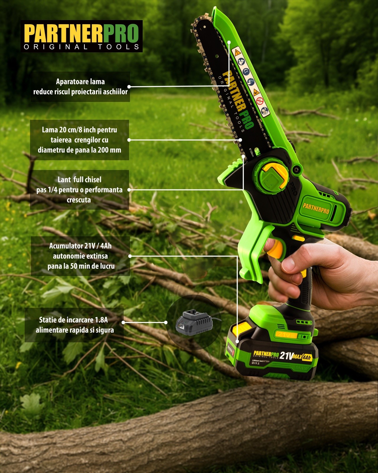 Mini Fierăstrău cu Lanț PARTNERPRO PPBS-84